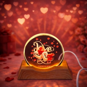 Love Double Heart Acrylic LED Lamp