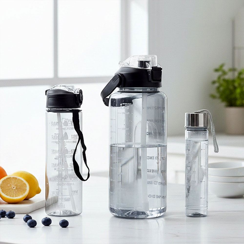 Multipurpose Water Bottle Set (2 L+ 900 ML+ 500 ML, 3 Pc Set)
