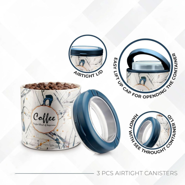 Multipurpose Tea Coffee Sugar Storage Container (3 Pc Set)