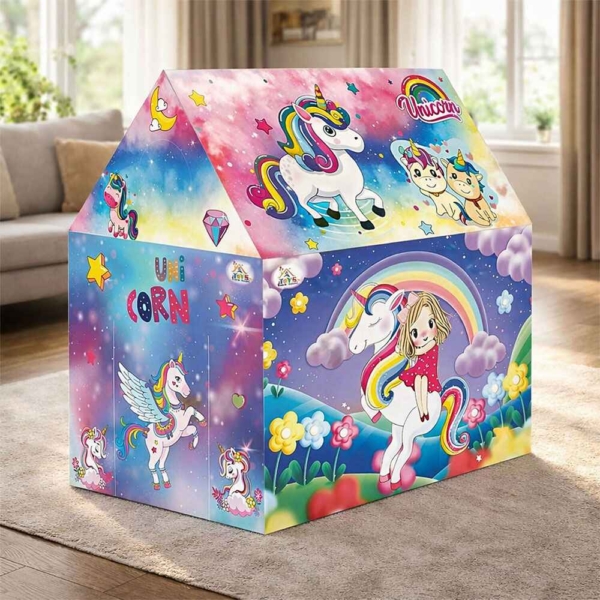 Unicorn Theme Foldable Kids Play Tent House Unicorn Theme Foldable Kids Play Tent House