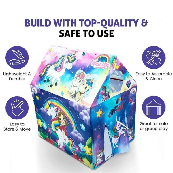 Unicorn Theme Foldable Kids Play Tent House Unicorn Theme Foldable Kids Play Tent House