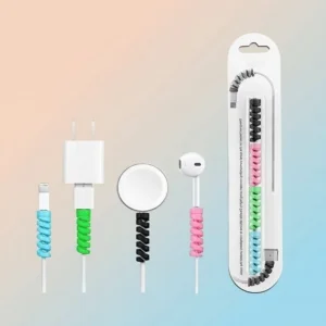Spiral Charger Spring Cable Protector Data Cable Saver (Pack of 4)