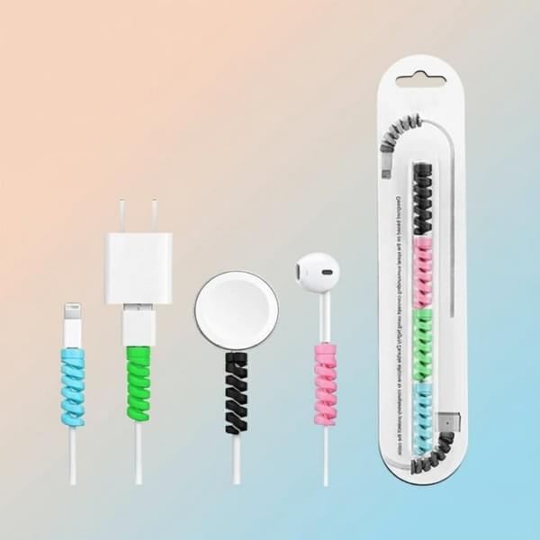 Spiral Charger Spring Cable Protector Data Cable Saver (Pack of 4) Spiral Charger Spring Cable Protector Data Cable Saver (Pack of 4)