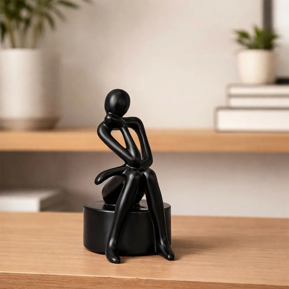 Abstract thinking woman sculpture