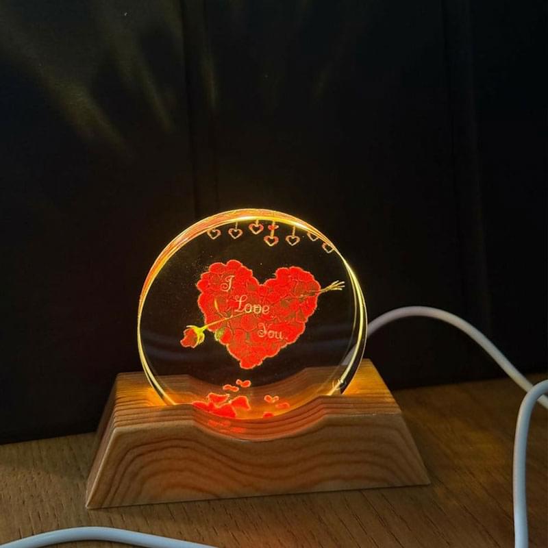 I Love You Heart Acrylic LED Lamp