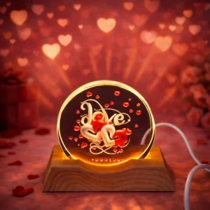 Love Double Heart Acrylic LED Lamp